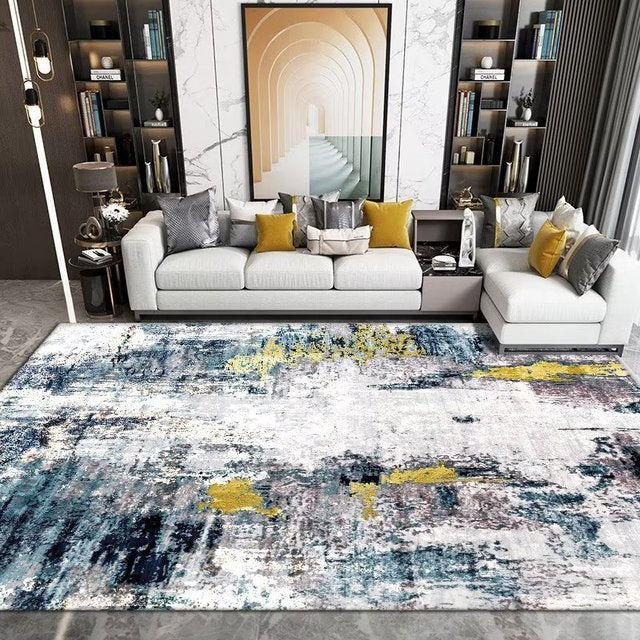 Luxury Nordic Art Paint Carpets For Living Room Rugs Decoration Washable