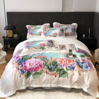 Thumbnail for Premium Peacock Boho Digital Printing Smooth Soft Silky Duvet Cover Set, Polyester 600TC Bedding Set