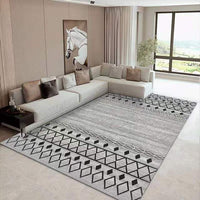 Thumbnail for Gold Grey Striped Carpets Large Rugs Non-slip for Living Room