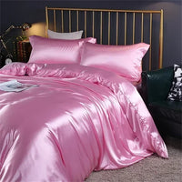 Thumbnail for Luxury White Gold Natural Mulberry Ice Silk American Bedding Set