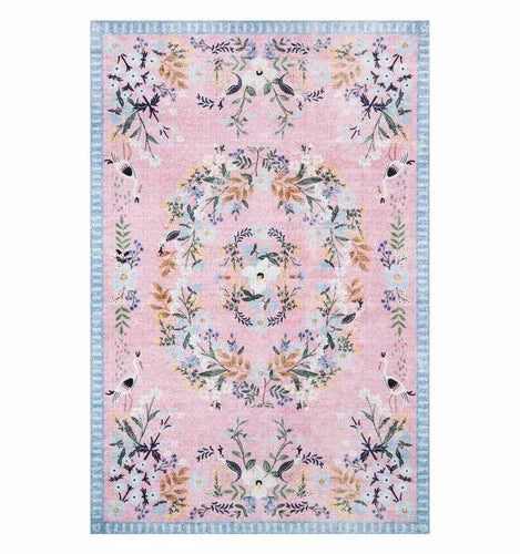 Retro Boho Bird Floral Rug Carpet Large Area Living Room Balcony