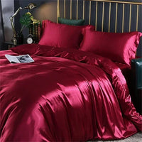 Thumbnail for Luxury White Gold Natural Mulberry Ice Silk American Bedding Set