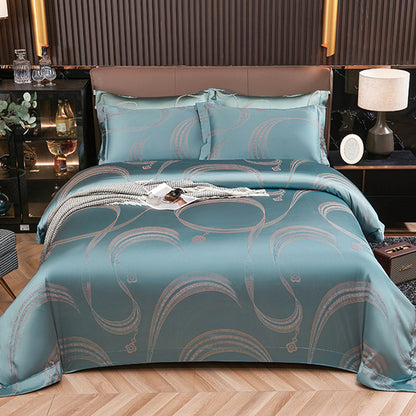 Luxury Gold Pink Jacquard Premium Duvet Cover Set, Egyptian Cotton 1000TC Bedding Set