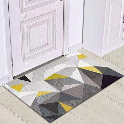 Grey White Modern Tiles Carpet Living Room Bedroom Rug Doormat
