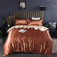 Thumbnail for Luxury White Gold Natural Mulberry Ice Silk American Bedding Set