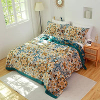 Thumbnail for Leave Tropical Flower Nordic Throw Blanket 100% Cotton Bedspread