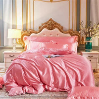 Thumbnail for Luxury White Gold Natural Mulberry Ice Silk American Bedding Set