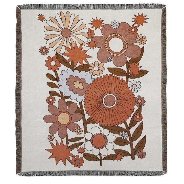 Floral The Sun Tarot Nordic Sofa Blanket Cover Bedspread Home Decor