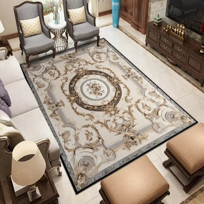 Luxury Baroque European Carpet Hotel Grade Soft Rug for Kids Bedroom Lounge