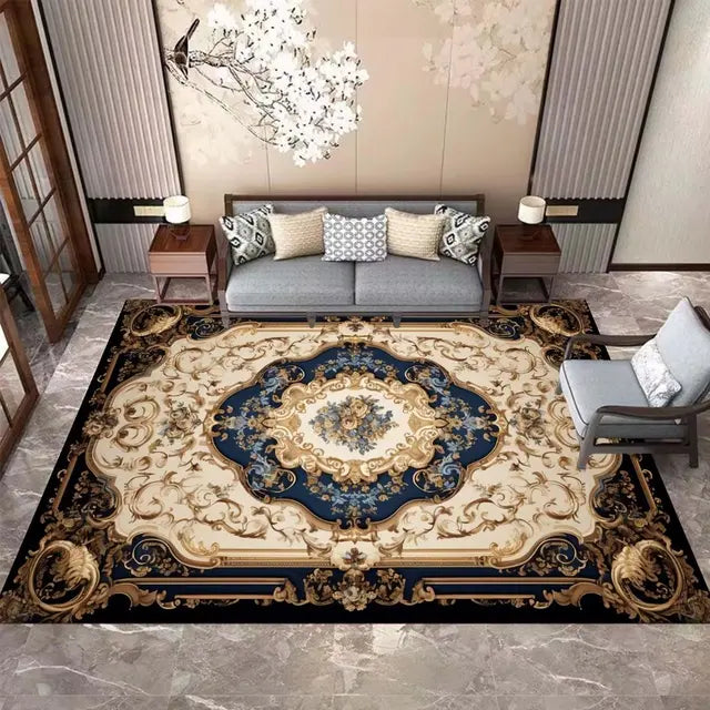 Luxury Baroque European Carpet Hotel Grade Soft Rug for Kids Bedroom Lounge