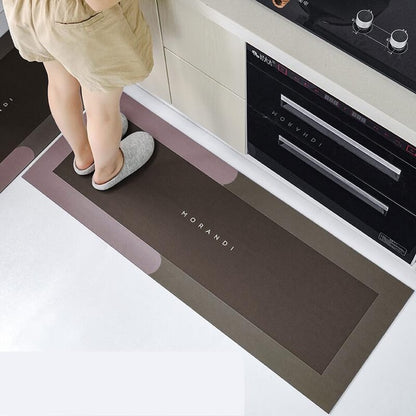 Nordic Grey Blue Rug for Kitchen Floor Absorbent Waterproof