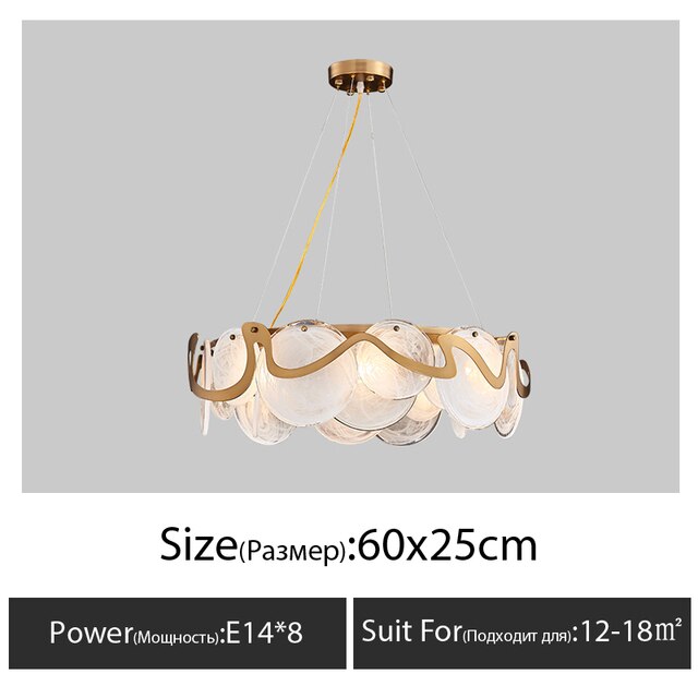 Gold Smoke Glass Chandelier Lighting Luxury For Bedroom Dining Room