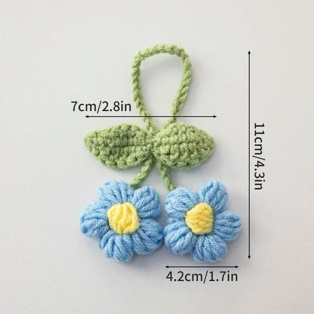 Cute Crochet Flowers keychain Hanging Decoration Wedding Gift Artificial Flora