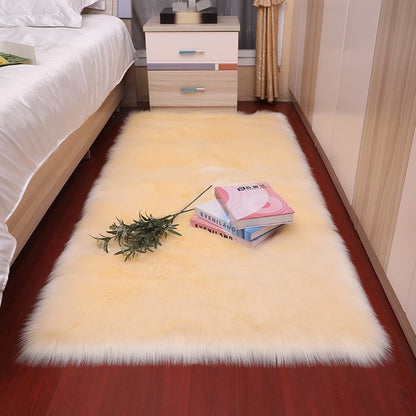 Classic Color Red Black Plush Rugs Long Hair Carpet Mat Floor Living Room