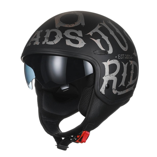 Red Black Matte Half Motorcycle Helmets Scooters Half Face Moto Sport