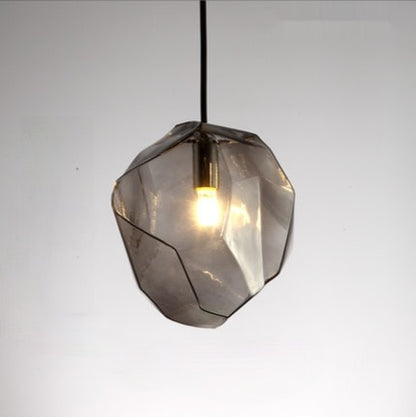Modern Yellow Blue Stone Glass Pendant Lighting Hanging Lamp