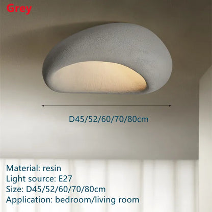 Minimal Stone White Grey Wind Led Lighting Ceiling Lamps Chandelier Dining Room Cafe Decor