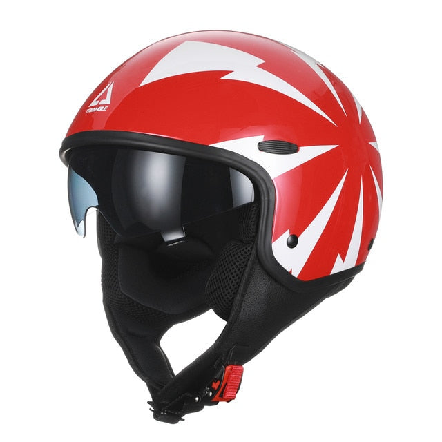 Red Black Matte Half Motorcycle Helmets Scooters Half Face Moto Sport