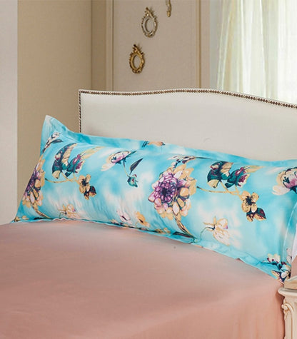 English Floral Floral Printed 100% Mulberry Silk Long Pillowcase Smooth Soft  A23