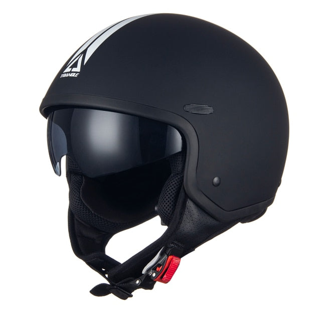 Red Black Matte Half Motorcycle Helmets Scooters Half Face Moto Sport