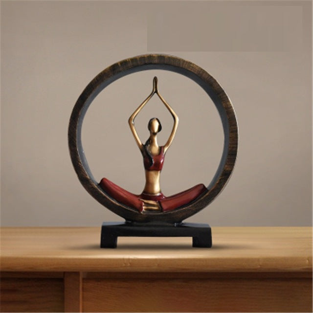 Modern Abstract Art Resin Yoga Sculptures and Statues