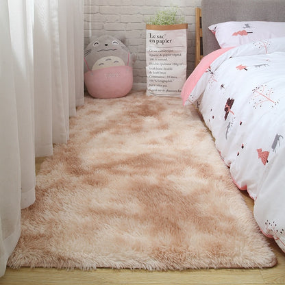 Pink Grey Classic Carpet Shaggy Rugs for Children Soft Mat Living Room