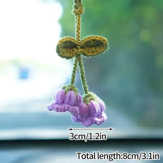 Cute Crochet Flowers keychain Hanging Decoration Wedding Gift Artificial Flora