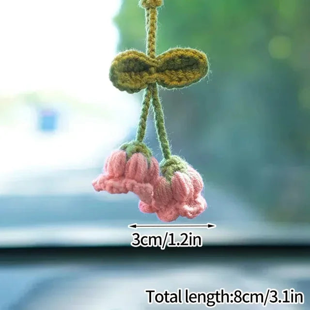 Cute Crochet Flowers keychain Hanging Decoration Wedding Gift Artificial Flora