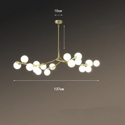 Nordic Lighting Chandelier Tree Branches Glass Balls Hanging Dining and Bedroom Home Decor