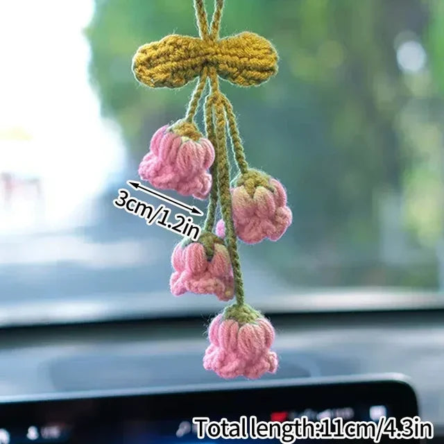 Cute Crochet Flowers keychain Hanging Decoration Wedding Gift Artificial Flora