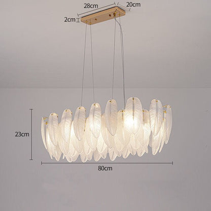 Luxury Feather Glasses Europe LED Lighting Chandeliers for Living Room