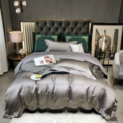 Luxury Black Gold Patchwork Jacquard Duvet Cover Set, Egyptian Cotton 1000TC Bedding Set