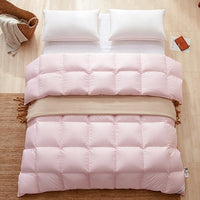 Thumbnail for Pure White Pink Blue Goose Down Comforter Quilt Hotel Grade Winter Warm Bedding Set