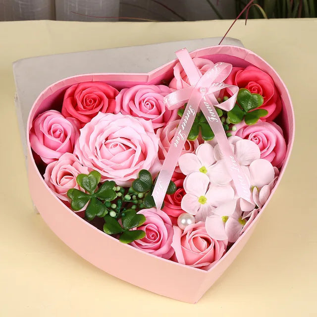 Soap Rose Flower Heart Gift Box Valentine's Day Creative Birthday Gift Artificial Flora