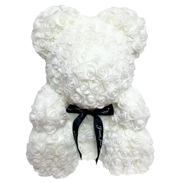 Cute Bear Rose Flowers for Anniversary Christmas Valentine's Day Gift Wedding Artificial Flora