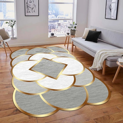 Premium Europe Gold Black Edge Carpets for Living Room Rug Kids Bedroom Large Size Area Rug Washable
