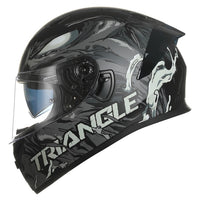 Thumbnail for Black White Star Full Face Motorcycle Helmets Clear Visor DOT Approved Moto Sport Out Door