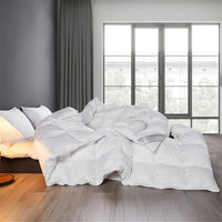 Thumbnail for Premium White Grey Goose Down 100% Comforter Hotel Grade for Bedding Set