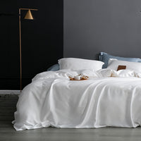 Thumbnail for Luxury White Black 100% Pure Silk Healthy for Skin High Grade Duvet Cover Bedding Set