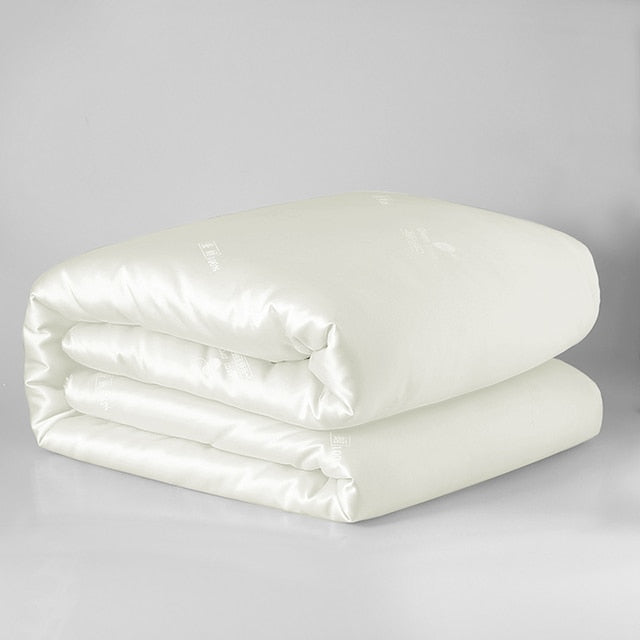 Luxury White Pink 100% Silk Duvet Quilt Handmade High Grade Comforter