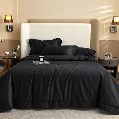Black Grey Egyptian Cotton 1400TC Premium Silky Duvet Cover Bedding Set