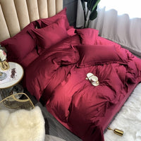 Thumbnail for Red Burgundy Luxury Egyptian Cotton 1000TC Soft Silky Duvet Cover Bedding Set