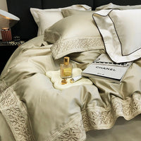 Thumbnail for Luxury White Embroidery Soft Hotel Grade Duvet Cover, 1000TC Egyptian Cotton Bedding Set