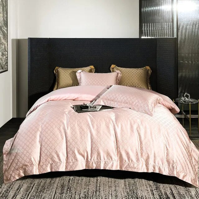 Black Brown Luxury European Patchwork Duvet Cover Set, 1000TC Cotton Bedding Set