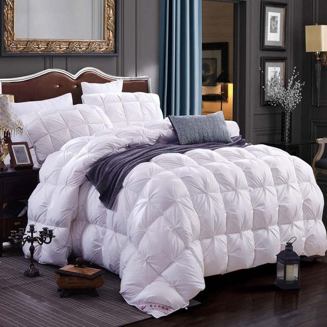 Luxury Jacquard 100% white duck/goose down winter quilt comforter European Blanket Full Queen Twin King Bedroom