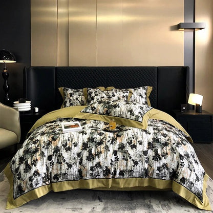 Vintage American Plant Flowers Print Art Duvet Cover Set, 1000TC Egyptian Cotton Bedding Set