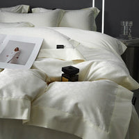 Thumbnail for Luxury European Satin Jacquard Egyptian Cotton 1400TC Silky Duvet Cover Bedding Set