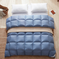 Thumbnail for Pure White Pink Blue Goose Down Comforter Quilt Hotel Grade Winter Warm Bedding Set
