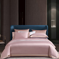 Thumbnail for Red Burgundy Champaign Luxury Embroidered Silky Soft Duvet Cover Set, Egyptian cotton 1200TC Bedding Set