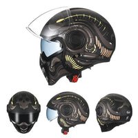 Thumbnail for Motorcycle Helmets Skull Art Paint Full Open Face DOT APPROVED Moto Sport Out Door
